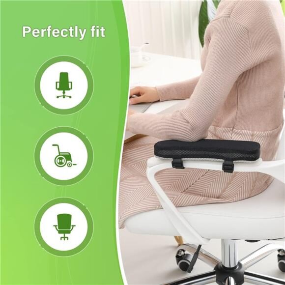 Chair Armrest Cooling Gel Cushions Elbow Pillow Pressure Relief Office Chair - Picture 6 of 7